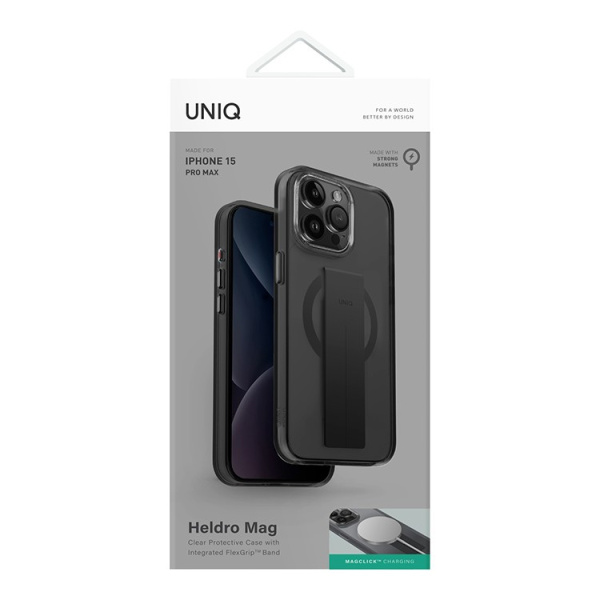 Защитный чехол Uniq Heldro MagSafe для iPhone 15 Pro Max Smoke