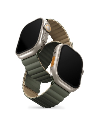 Ремешок Uniq для Apple Watch 42-49 mm Revix Reversible Magnetic Green/Tan