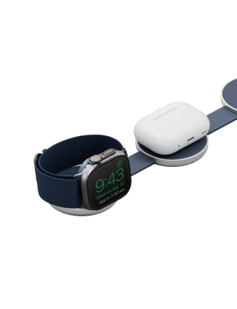 Беспроводное зарядное устройство EnergEA AluMag Trio 3in1 Foldable Qi2 Aluminium Wireless MagSafe 22.5W Blue