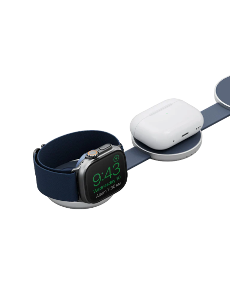 Беспроводное зарядное устройство Energea AluMag Trio 3in1 Foldable Qi2 Aluminium Wireless MagSafe 22.5W Blue