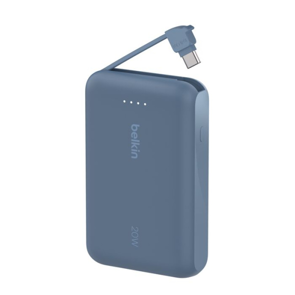 Внешний аккумулятор Belkin BoostСharge Power Bank 10000mAh USB-C 20W со встроенным кабелем USB-C Blue