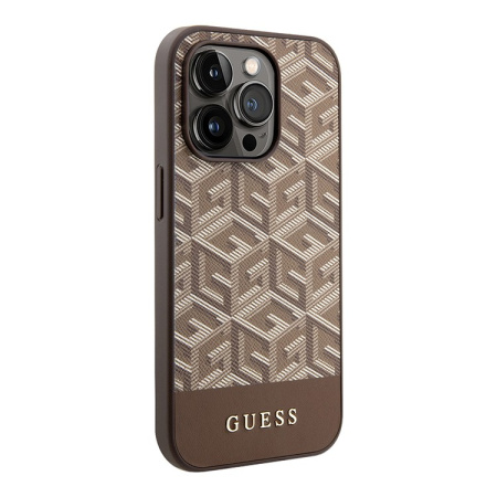 Чехол Guess для iPhone 15 Pro MagSafe G CUBE Hard Brown