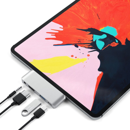 USB-концентратор Satechi Aluminum Type-C Mobile Pro Hub Silver ST-TCMPHS