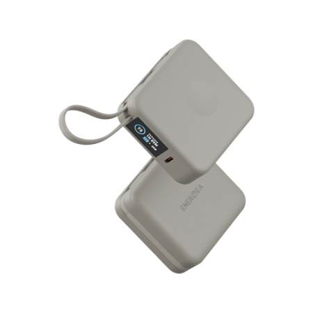 Внешний аккумулятор Energea Magpac Mini Plus Wireless Power Bank 10000mAh With Build in USB-C Cable & Display Sand