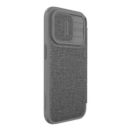 Чехол Nillkin для iPhone 15 Pro QIN Pro (Cloth) Booktype Classical Grey