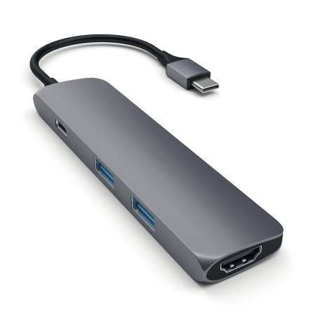 USB-концентратор Satechi Slim Aluminum Type-C Multi-Port Adapter 4K Space Gray ST-CMAM