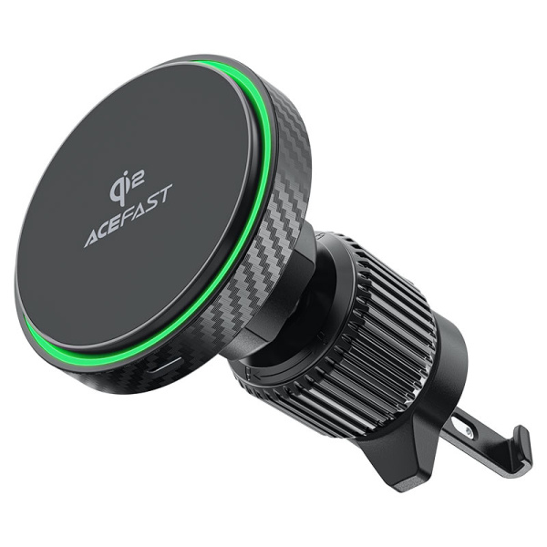 Магнитный держатель с беспроводной зарядкой ACEFAST D33 Qi2 Magnetic Wireless Charging Car Holder For Air Vent Black