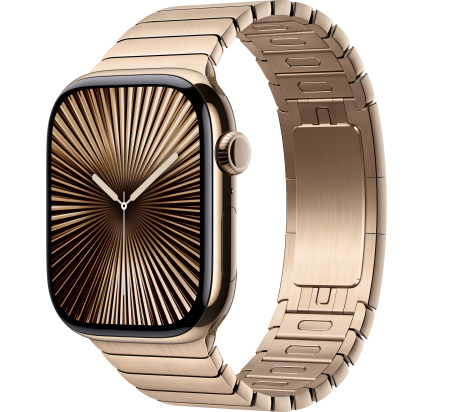 Часы Apple Watch Series 10 42mm Gold Titanium Case with Gold Link Bracelet (GPS + LTE)