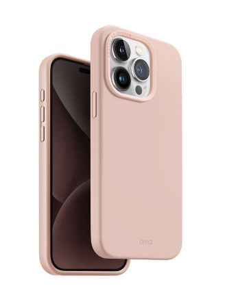 Защитный чехол Uniq Lino MagSafe для iPhone 15 Pro Max Pink Защитный чехол Uniq Lino MagSafe для iPhone 15 Pro Max Pink