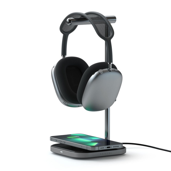 Подставка для наушников с беспроводной зарядкой Satechi 2 in 1 Headphone Stand with Wireless Charger