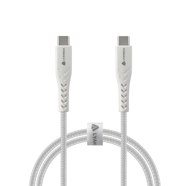 Кабель Lyambda USB-C to USB-C 0.5m White