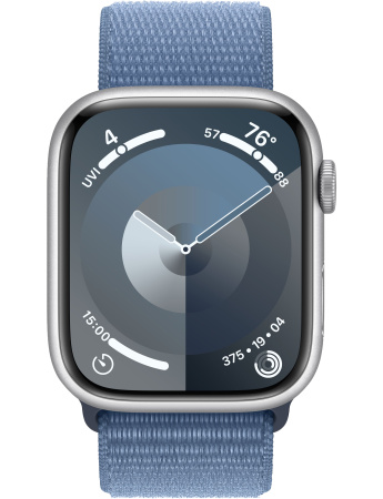 Часы Apple Watch Series 9 45mm Silver Aluminum Case with Winter Blue Loop Band (GPS)