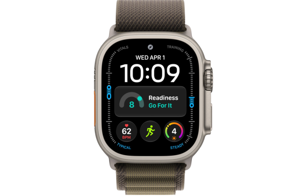 Часы Apple Watch Ultra 4 (2026) 49mm Natural Titanium Case with Dark Olive Alpine Loop - Medium (GPS + Cellular)