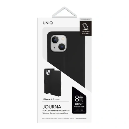 Чехол-книжка для iPhone 14 Uniq Journa Heritage Black