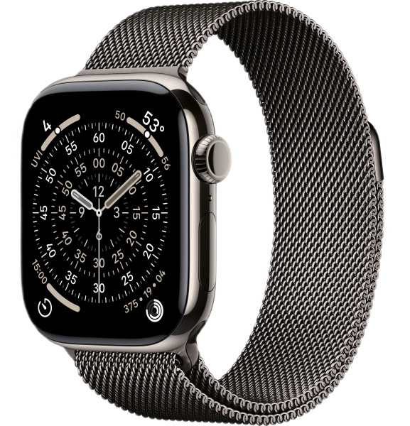 Часы Apple Watch Series 11 46mm Natural Titanium Case with Slate Milanese Loop (GPS + LTE)