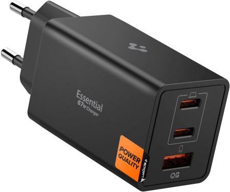 Блок питания Spigen EE673EU 3-PORT CHARGER 67W Black