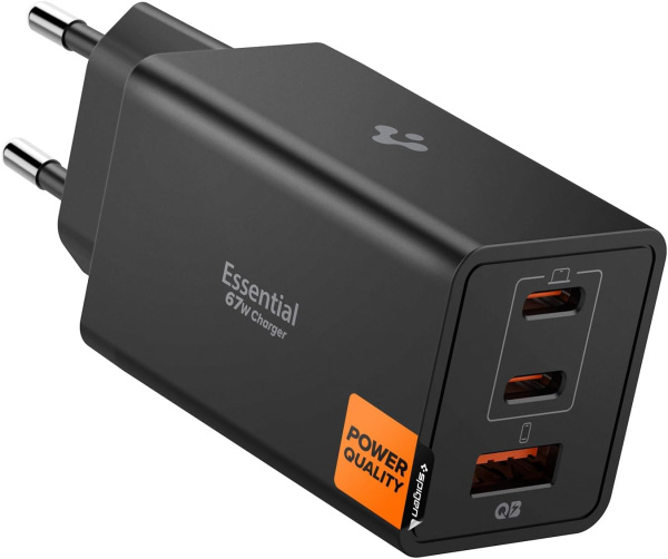 Блок питания Spigen EE673EU 3-PORT CHARGER 67W Black