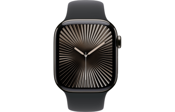Часы Apple Watch Series 10 46mm Slate Titanium Case with Black Sport Band (GPS + LTE) (размер S/M)