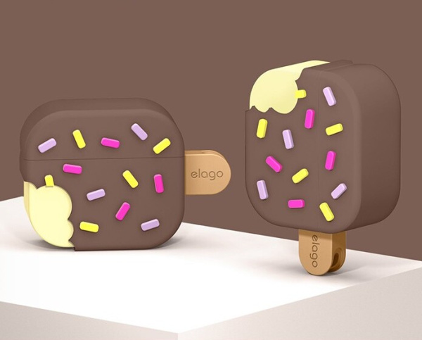 Чехол Elago Ice Cream Silicone Hang Case для AirPods 3 (2021) Brown