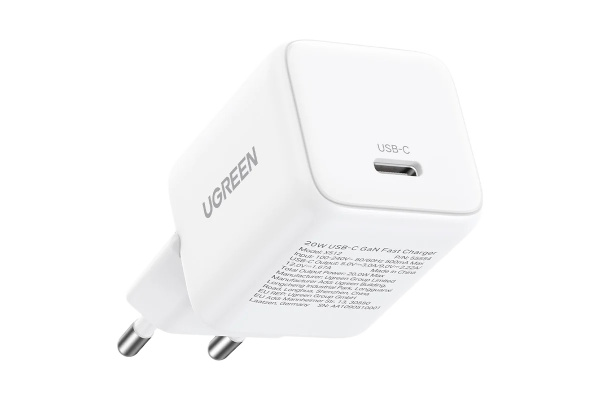 Сетевое зарядное устройство UGREEN X512 (55554) Mini 20W USB-C GaN Fast Charger EU Белый