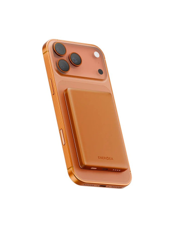 Внешний аккумулятор Energea AluPac MINI 5K (CCC) 5000мАч MagSafe 15W, USB-C 20W Ultra Light Aluminium Orange