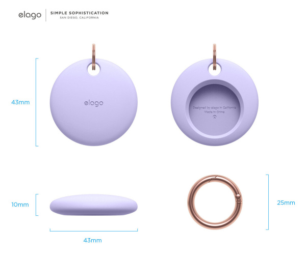 Чехол Elago Silicone Case для Apple AirTag Lavender