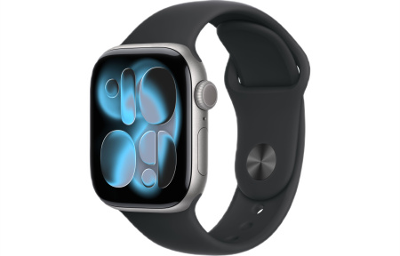 Часы Apple Watch Series 11 42mm Space Gray Aluminum Case with Black Sport Band (GPS) (размер S/M)