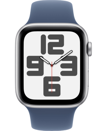 Apple Watch SE (2024) 44mm Silver Aluminium Case with Denim Sport Band (GPS) (размер M/L)