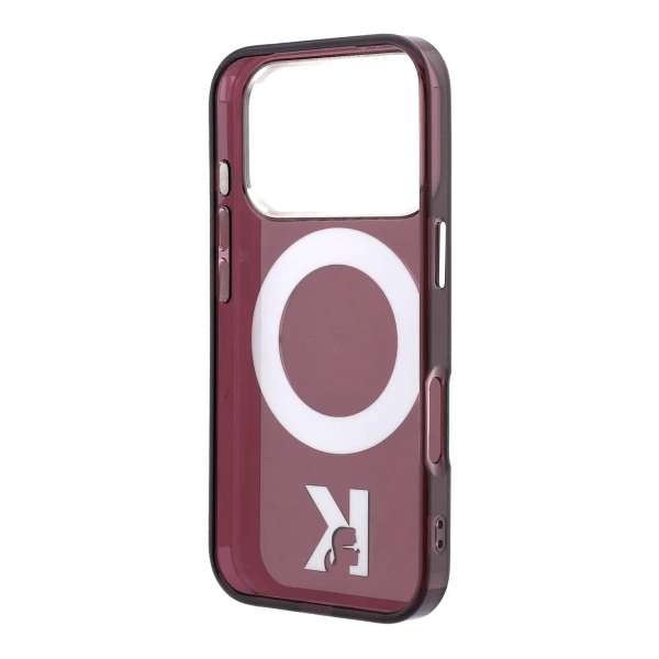 Защитный чехол Lagerfeld для iPhone 18 Pro /17 Pro Ring stand Burgundy (MagSafe)