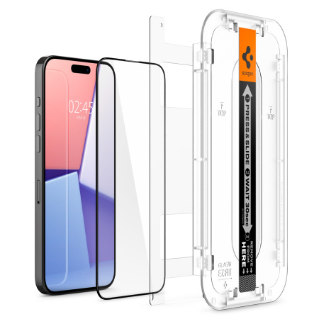 Защитное стекло Spigen Glas.tR EZ FIT Full Cover 2-Pack для iPhone 15 Pro Black