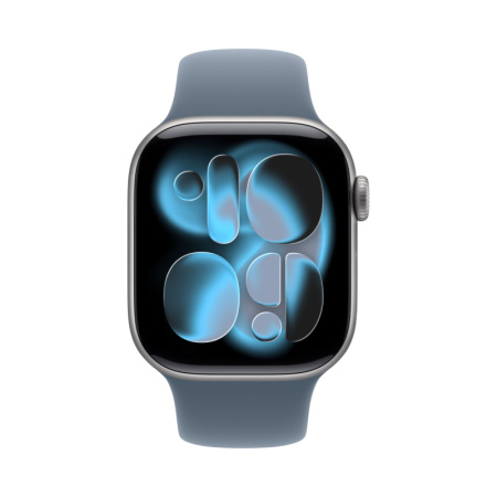 Часы Apple Watch Series 11 46mm Space Gray Aluminum Case with Anchor Blue Sport Band (GPS) (размер M/L)