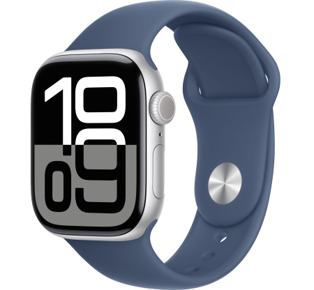Часы Apple Watch Series 10 42mm Silver Aluminum Case with Denim Sport Band (GPS) (размер M/L)