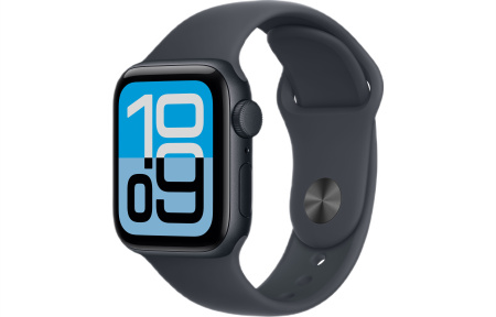 Часы Apple Watch SE 3 (2025) 40mm Midnight Aluminum Case with Midnight Sport Band (GPS) (размер S/M)