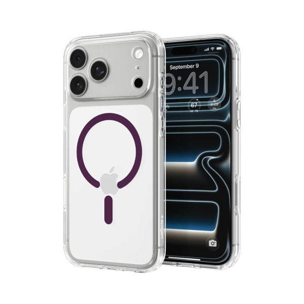 Защитный чехол Spigen Ultra Hybrid MagSafe для iPhone 18 Pro Max / 17 Pro Max Clear Dark Cherry