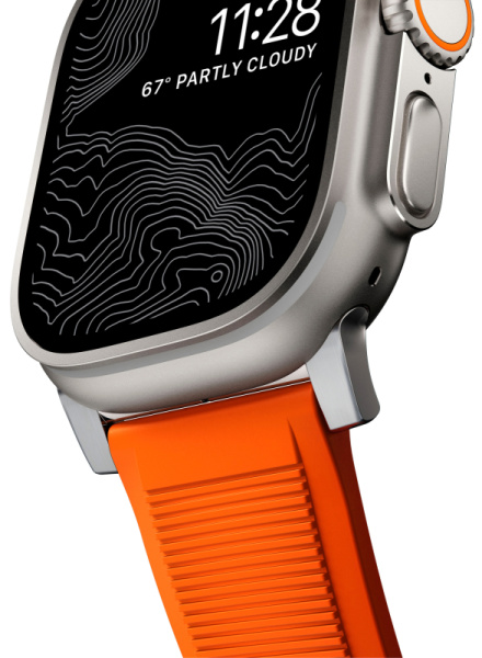 Ремешок Nomad Rugged Strap для Apple Watch 49/45/44/42mm Orange / Natural Hardware