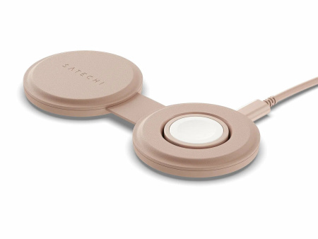 Беспроводное зарядное устройство Satechi OntheGo 2 в 1 Charger Нежно-розовый