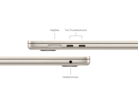 Ноутбук Apple MacBook Air 15  M3 (8-core CPU, 10-core GPU) / RAM 24GB / SSD 512GB Starlight (Сияющая звезда) 70W  Z1BT000L2 / MC9K4