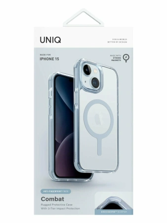 Защитный чехол Uniq Combat AF MagSafe для iPhone 15 Ice Blue