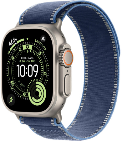 Apple Watch Ultra 3 (2025) 49mm Natural Titanium Case with Blue/Bright Blue Trail Loop (GPS + Cellular) (S/M)
