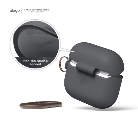 Чехол Elago для AirPods 3 (2021) Silicone Hang Case Dark Grey