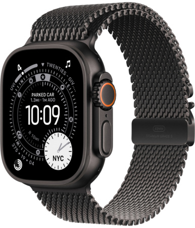 Часы Apple Watch Ultra 3 (2025) 49mm Black Titanium Case with Black Titanium Milanese Loop - Medium (GPS + Cellular)