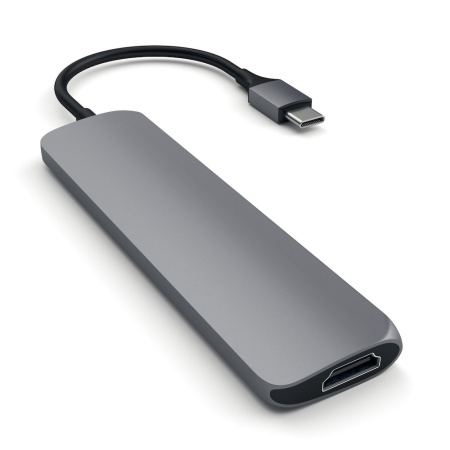 USB-концентратор Satechi Slim Aluminum Type-C Multi-Port Adapter 4K Space Gray ST-CMAM USB-концентратор Satechi Slim Aluminum Type-C Multi-Port Adapter 4K Space Gray ST-CMAM